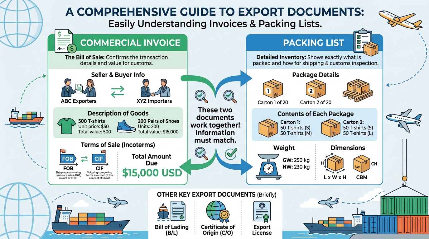 수출 필수 서류 완벽 가이드: 인보이스, 패킹리스트, 계약서까지 총정리