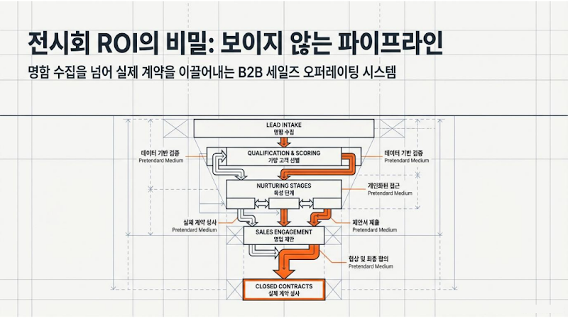 전시회 ROI 10배 높이는 B2B 영업 파이프라인 비밀: 명함부터 계약까지
