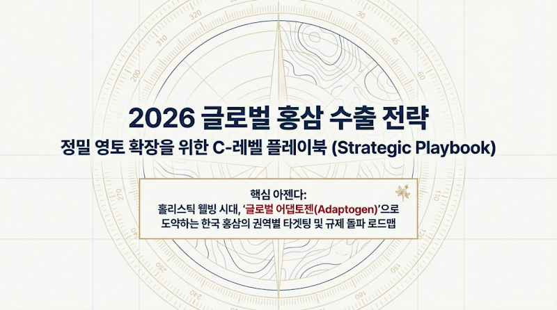 2026 한국 홍삼 수출 전략: 글로벌 '어댑토젠'으로 시장 선점하기